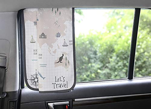 BEBEDECO Magnetic Car Sun Shade Curtain for Side Window - Sun Blocker and UV Protector for Baby  Kids  and Pets - Universal Fit with Built-in Magnets for Steel-Framed Door (WorldTravel) - Image 4